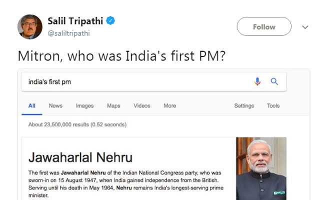 Google, Bing's "india first pm" Search Result Has Twitter Abuzz