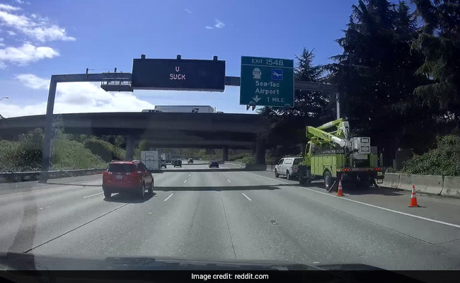 'U SUCK' Suddenly Appeared On Traffic Sign. No Offence, Say Officials