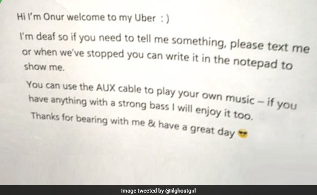 Deaf Uber Driveru0027s Heartwarming Note For Passengers Is Super Duper 