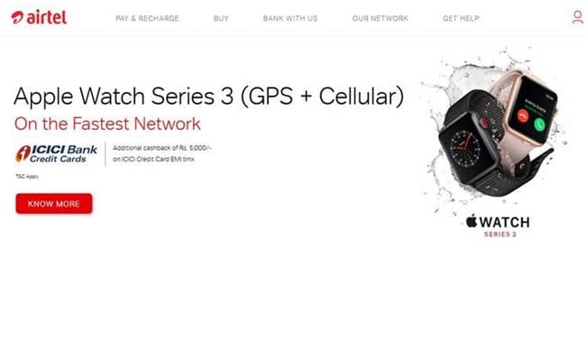 apple watch cellular airtel prepaid