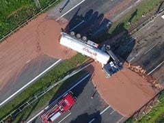 Tonnes Of Liquid Chocolate Spills On Highway After Crash