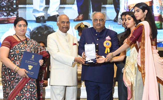 National Film Awards 2018: Janhvi, Khushi And Boney Kapoor Collect Sridevi's Best Actress Prize