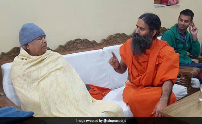 Ramdev Visits Lalu Yadav, Urges Him To Take Up Yoga