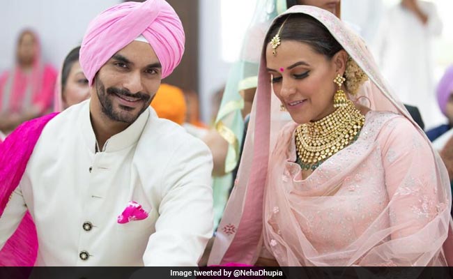 Image result for Neha Dhupia and Angad BediÂ  wedding