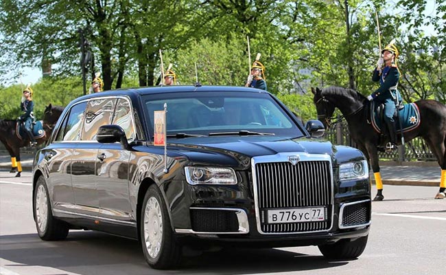 Russian President Vladimir Putin Rides In His New Limousine