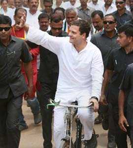 Rahul Gandhi Rides A Bicycle In Karnataka To Protest Rising Fuel Prices