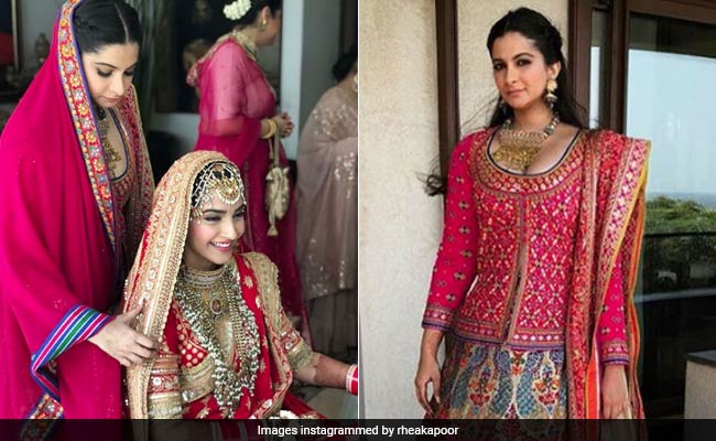 For Sonam Kapoor's Wedding, Sister Of The Bride Rhea Wore Abu-Sandeep Exclusively