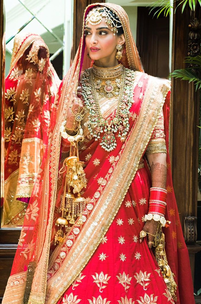 reception look in lehenga