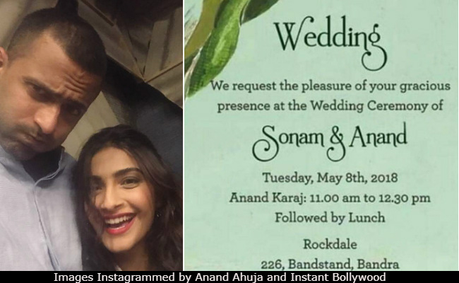 Viral: Sonam Kapoor, Anand Ahuja's Wedding Invite And Schedule