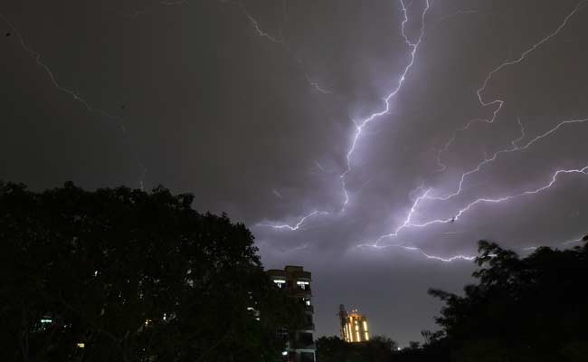 thunderstorm delhi lightning storm afp