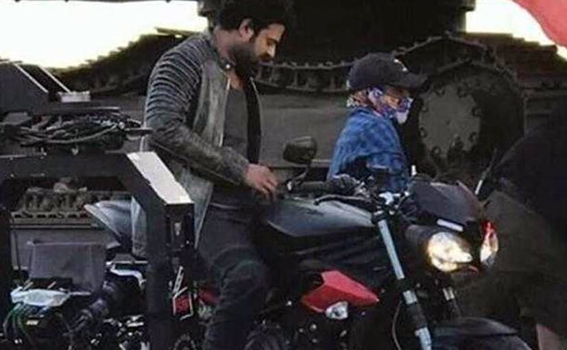 Actor Prabhas Spotted On A Triumph Street Triple Shooting His Next - Saaho