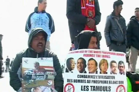 LTTE supporters protest in Paris