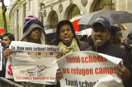 Tamilians protest against Lanka offensive in UK