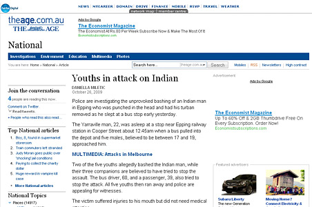 Indian Sikh youth beaten up in Australia