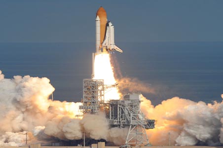 NASA launches space shuttle Atlantis