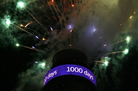 Fireworks launch countdown to London Olympics 2012