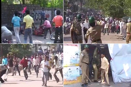 Violence at Osmania university during Telangana bandh