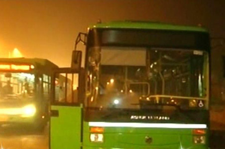 Another low floor bus catches fire in Delhi