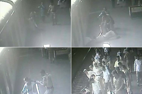 On CCTV: Man caught under train