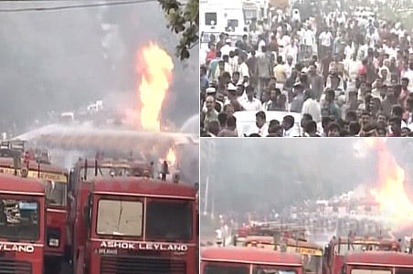 Fire on Kerala highway stops traffic for hours