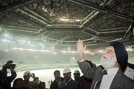 MS Gill inspects Indira Gandhi stadium