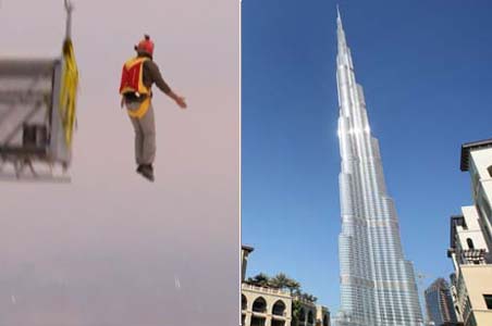 Daredevils jump from world's tallest tower