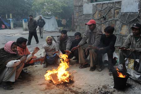 Cold morning, but no fog in Delhi