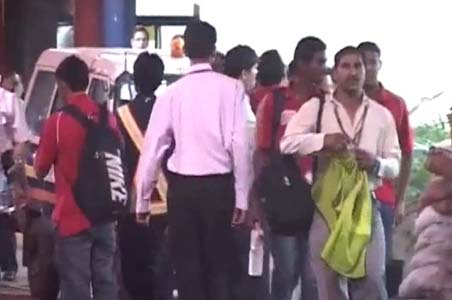 Footballers held on molestation charges