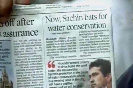 Sachin bats for thirsty Mumbai