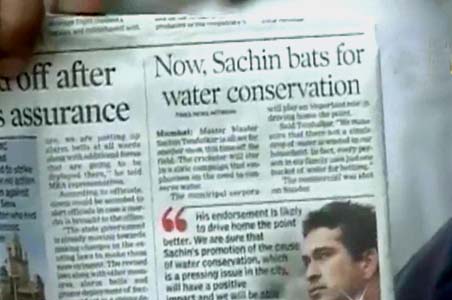 Sachin bats for thirsty Mumbai