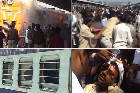 BJP workers protest budget, attack train