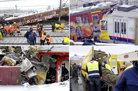 Trains collide head-on in Belgium, 20 dead