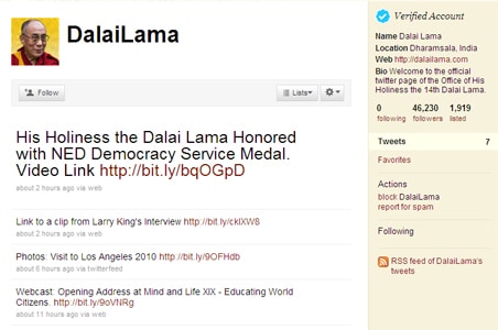 The Dalai Lama joins Twitter