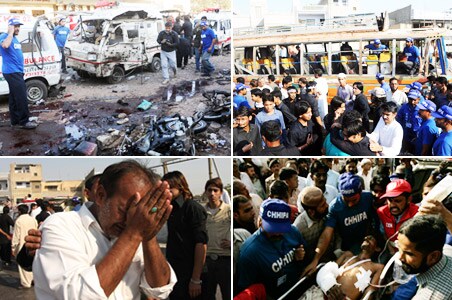 Twin blasts in Karachi; 22 killed, over 50 injured