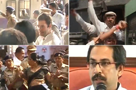 Rahul Gandhi snubs Sena, takes Mumbai local