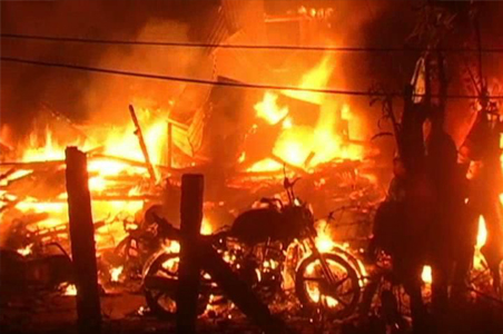 Protestors set Sukhna police station on fire