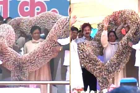Mayawati's garlands strike a chord with some