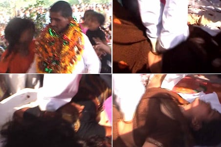 'Baba' kicking women caught on camera