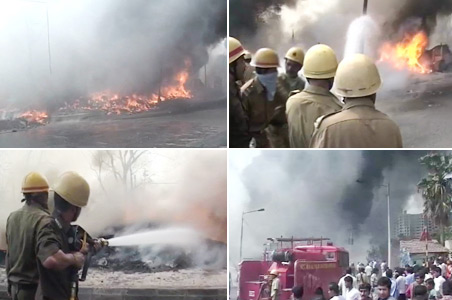 Fire at tannery near Science City