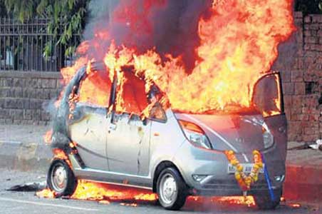 Brand new Tata Nano bursts into flames