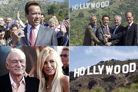 Playboy's Hugh Hefner saves Hollywood sign