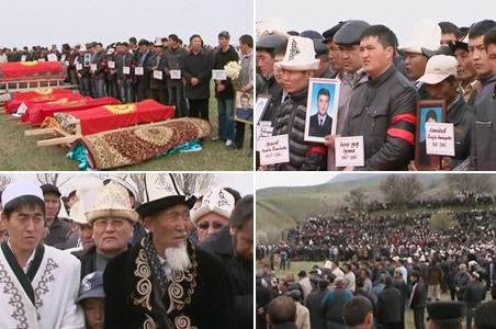 Kyrgyzstan: Mass funeral for protesters