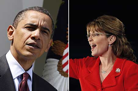 Palin, Obama spar from a distance 
