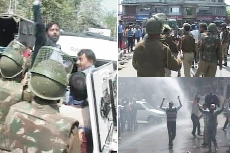Govt employees, police clash in Srinagar