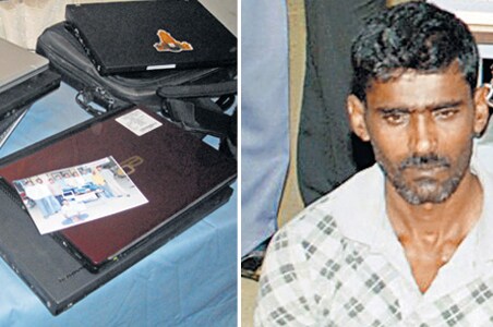 Thief stole laptops while techies bathed, arrested