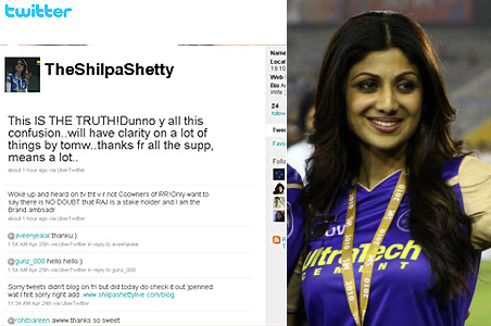 Shilpa tweets allegations are untrue