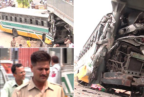 Blueline bus rams into pillars, 9 passengers injured