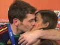 Spain captain Casillas' kiss for his lady love