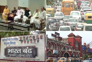 Bharat bandh:  Gadkari leads BJP campaign