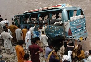 Bus falls into swollen river in PoK, 40 killed Bus falls into swollen river in PoK, 40 killed